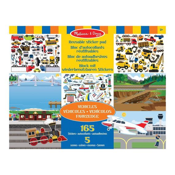 Melissa & Doug - Reusable Stickers Pad Vehicles (806044) / Toys