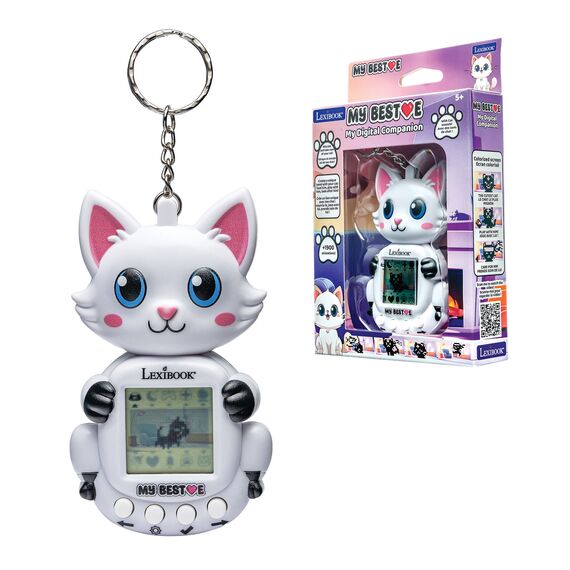 Lexibook - My Best-E® 2 Cats console with LCD screen and keychain attachment (JLMBCAT) / Toys - Keychains - Gifts - Techbox