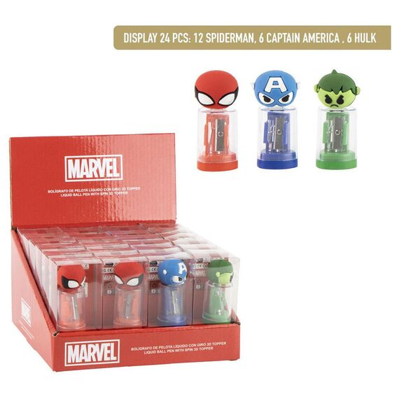 Marvel Avengers assorted pencil sharpener with container |  Techbox