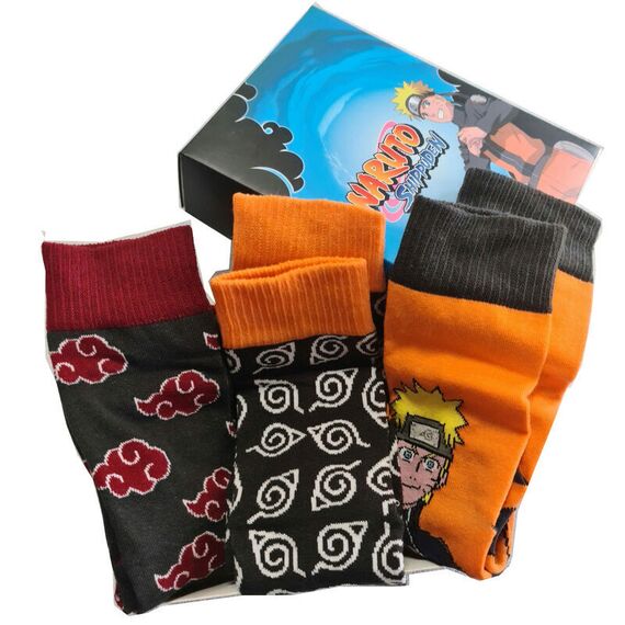 Naruto Shippuden assorted pack 3 socks adult |  Techbox