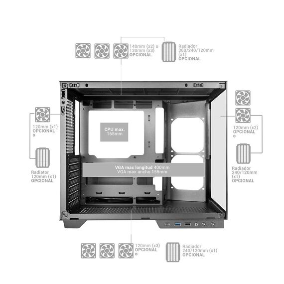 Mars Gaming MCMIRAGE computer case Midi Tower Black - Computer Cases - PC Cases & Accessories - Techbox