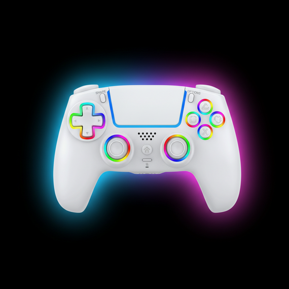 Deep Explorer - Wireless RGB Pro controller - PS5 (White) / PlayStation 5