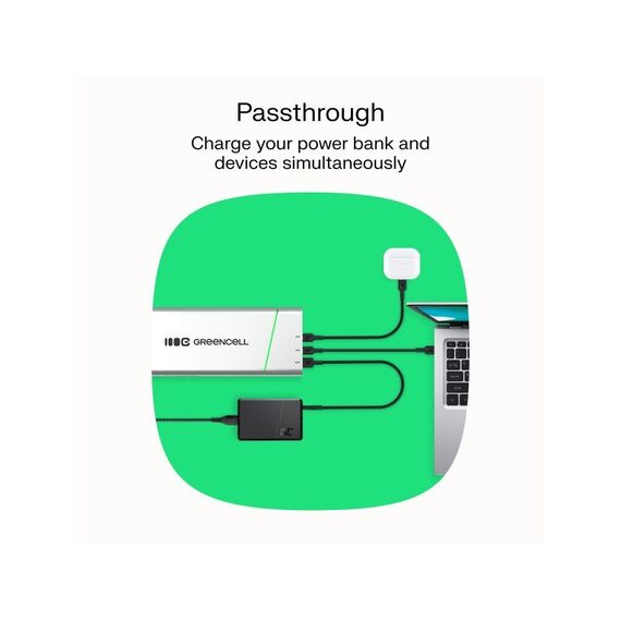 Green Cell PBPLGC20P power bank Lithium-Ion (Li-Ion) 20800 mAh Aluminium, Black, Green, Light grey, Silver | Techbox