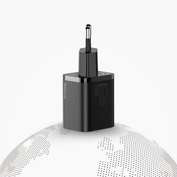 Baseus Super Si 1C fast charger USB Type C 20 W Power Delivery black (CCSUP-B01) | Techbox