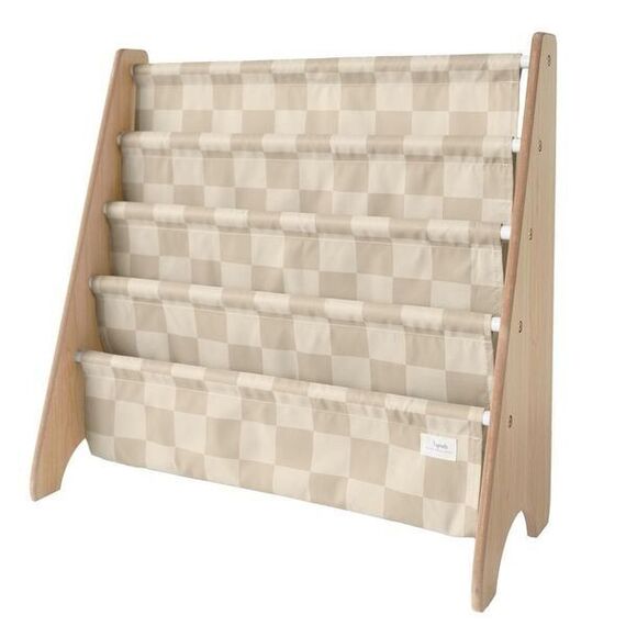 3 Sprouts - Bookcase, Checkerboard - Beige - 61cm x 62cm x 25cm / Baby and Children