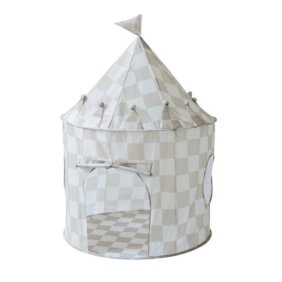 3 Sprouts - Play Tent - Checkerboard Beige - Height: 135 cm, Diameter: 100 cm / Baby and Children