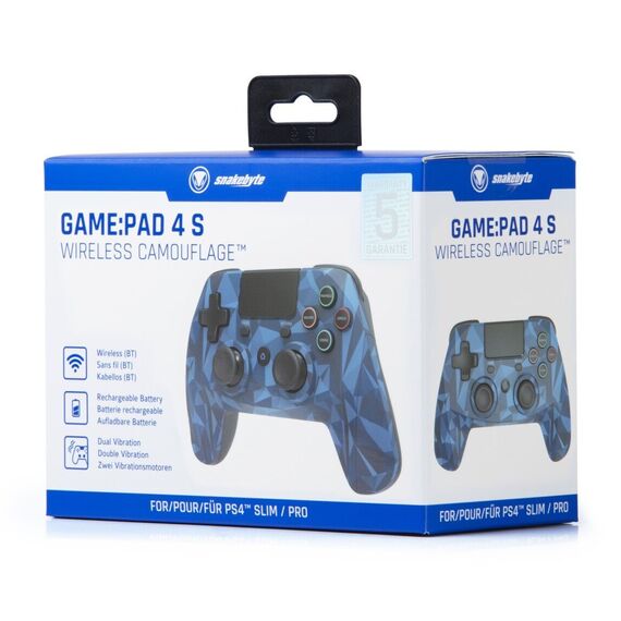 Snakebyte PS4 Gamepad 4 S Wireless (Camo Blue) / PlayStation 4 - PS4 Games - Games - Techbox