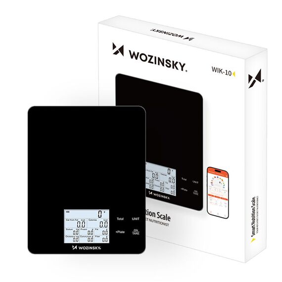 Wozinsky WIK-10 Smart Kitchen Scale with Digital Display, Bluetooth App - Black - Various - Food preparation - Techbox