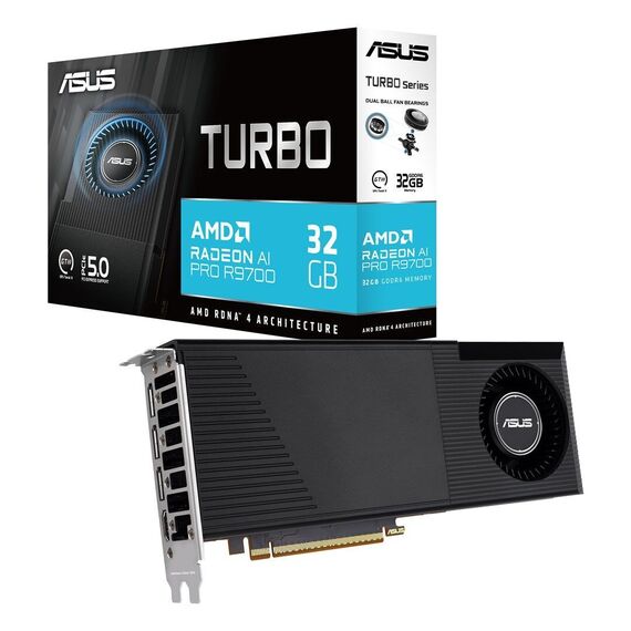 ASUS Turbo -AI-PRO-R9700-32G AMD Radeon AI PRO R9700 32 GB GDDR6 - Graphic Cards - Laptops & PC Builds - Techbox