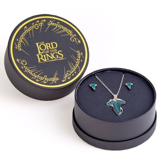 The Lord of the rings Leaf of Lorien earringss and necklace gift set