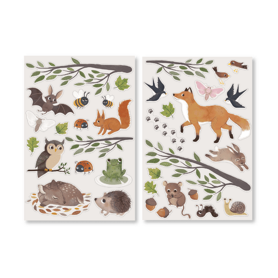 Filibabba - Forest Friends Wallstickers - Flerfarvet - 12-48 M (FI-03822) / Toys