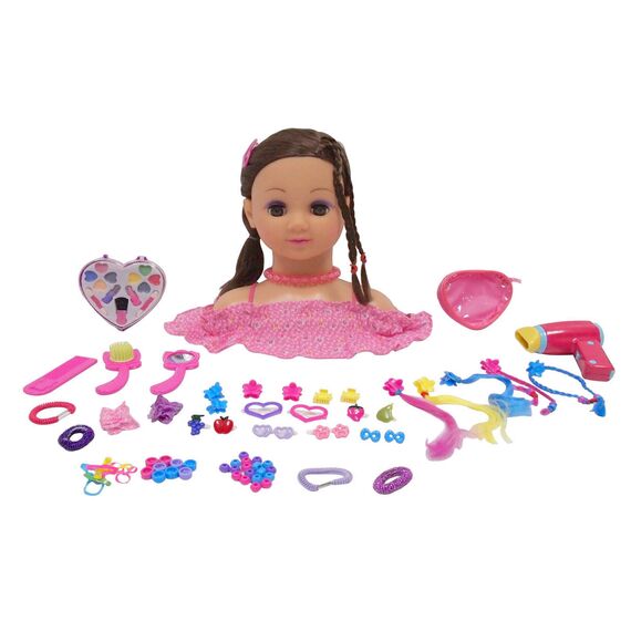 Happy Friend - Make Up Dollhead - Brunette (504403) / Toys
