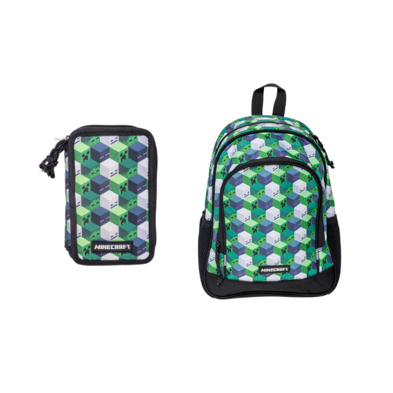Minecraft – Filled Double Decker + Medium Backpack 35x26x18 cm (bundle) / Toys |  Techbox