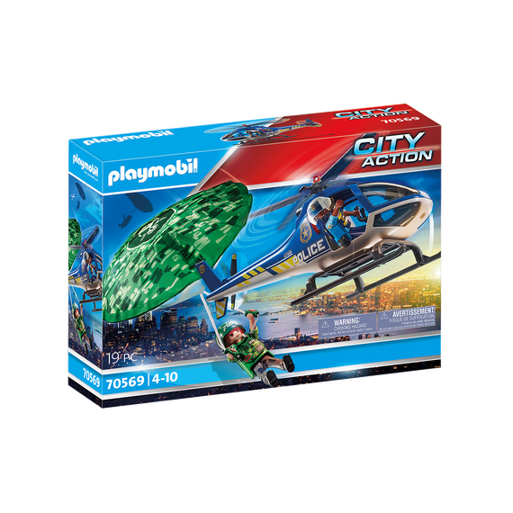 PLAYMOBIL - Police helicopter - Parachute pursuit (70569) / Toys - Playmobil - Collectibles - Techbox