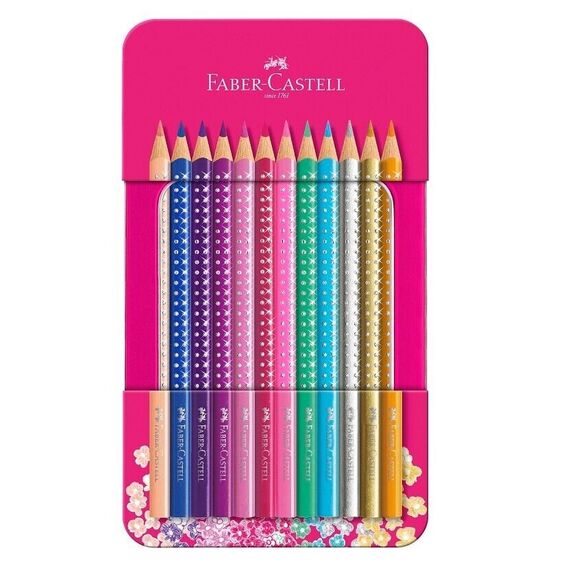 Faber-Castell - Sparkle colour pencil,12 pc in tin box (201737) / Toys