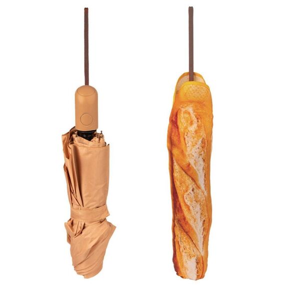 Kikkerland - Baguette Umbrella - Tan - 5.75 cm x 30.5 cm closed, 34 x 18.5 x 17 cm opened / Luggage and Travel Gear - Merchandise Seasonals - Various - Techbox