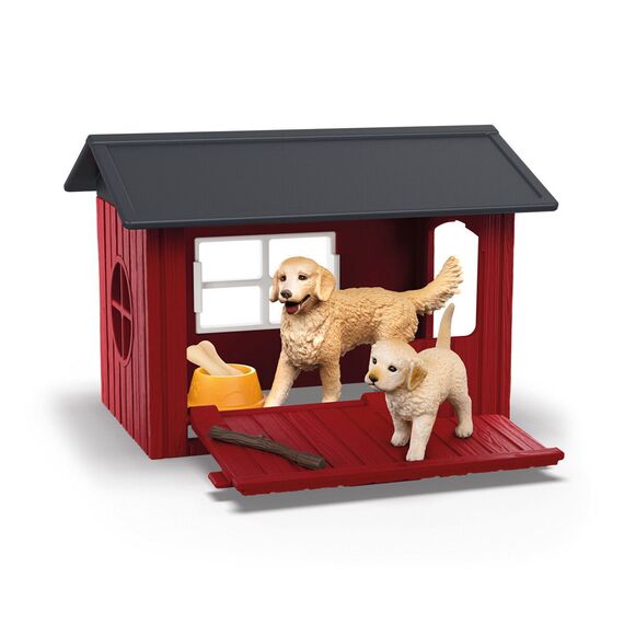 Schleich - Dog kennel with 2 golden retrievers - (42722) / Toys