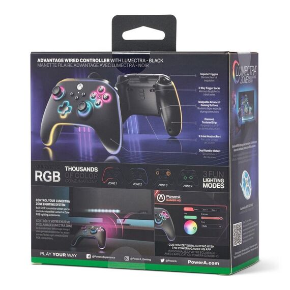 Power A -  Advantage Wired Controller - Lumectra - Black/Xbox Series X / Xbox Series X - S Accessories - Series X - Techbox