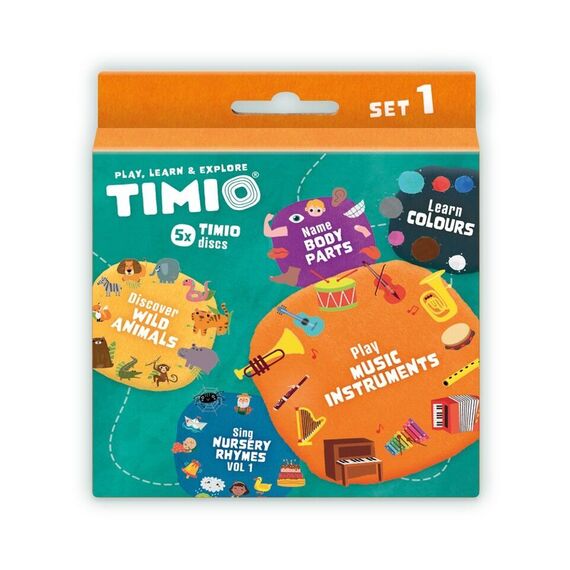 Timio - Disc Set 1 - Wild Animals, Nursery Rhymes, Colours, Musical and Body Parts - (TM-TMD-01E) / Toys