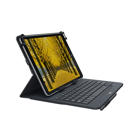 Logitech - Universal Folio w/Keyboard, 10 - Black (Nordic) / Electronics