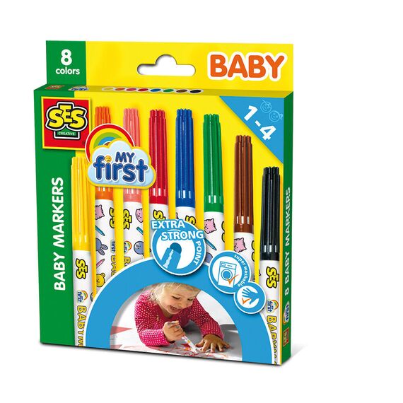 SES Creative - Baby markers, 8 colours - (S00299) / Toys