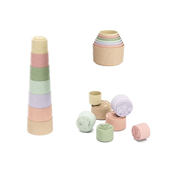 Kinder and Kids - Soft Rubber Stacking Cups 32 cm silicone - (K30008) / Toys
