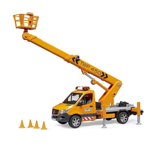 Bruder - MB Sprinter with work platform and Light + Sound Module (02679) / Toys