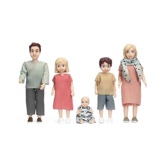 Lundby - Family Mom, Dad, 2 Children & 1 Baby (18036) / Toys
