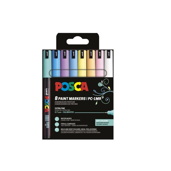 Posca - Soft Colors, Extra Fine Tip Pen, 8 pc (401673) / Toys