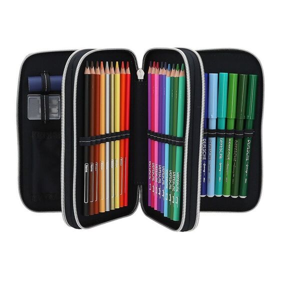 Dino World - Action World Triple Pencil Case Gaming - Dark Blue / Toys - Merchandise Office Supplies - Various - Techbox