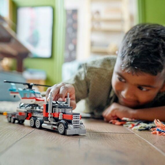 LEGO Creator - Flatbed Truck with Helicopter (31146) / Toys |  Techbox
