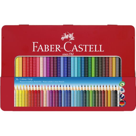 Faber-Castell - Coloured pencil Colour Grip tin of 36 (112435) / Toys