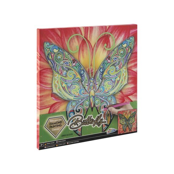 Grafix - Diamond Painting on Canvas Butterfly 30 x 30 cm - (K-260009) / Toys