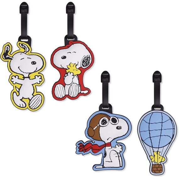 Peanuts Snoopy set of 4 luggage labels
