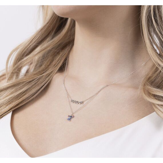 Disney Stitch Ohana sterling silver necklace