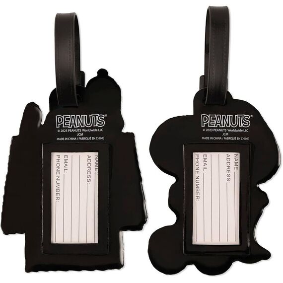 Peanuts Snoopy set of 2 luggage labels