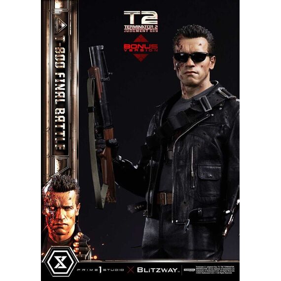 Terminator 2 Museum Masterline Series Statue 1/3 T-800 Final Battle Deluxe Bonus Version 75 cm |  Techbox