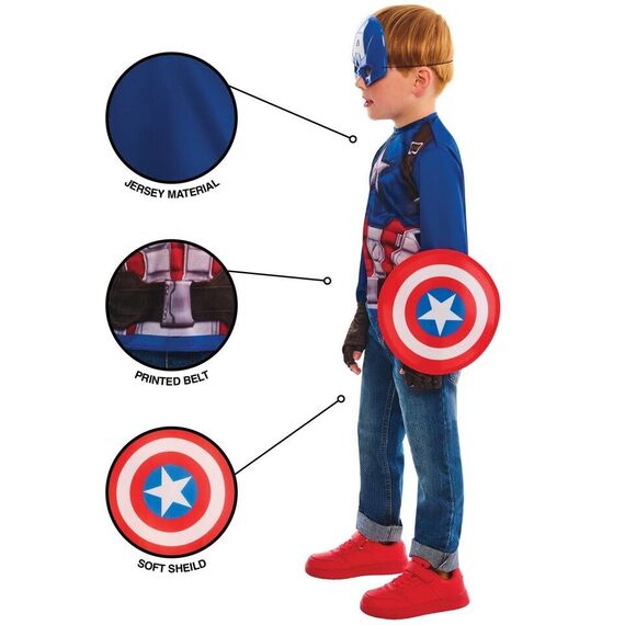 Rubies - Captain America Dress Up Set (104 -116 cm) / Toys |  Techbox