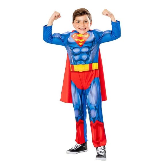 Rubies - Superman Padded Suit w. Cape - (122-128 cm) / Toys - Merchandise Seasonals - Various - Techbox