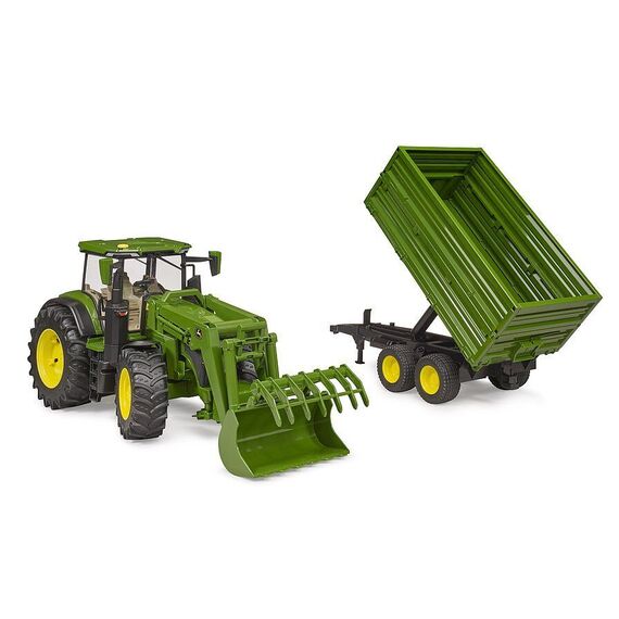 Bruder - John Deere 7R 350 w/Frontloader & Tipping Trailer (03155) / Toys