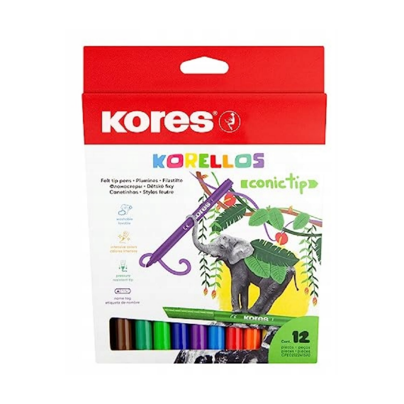 Kores – Conical Tip Markers – 12 Pack (729043) / Toys