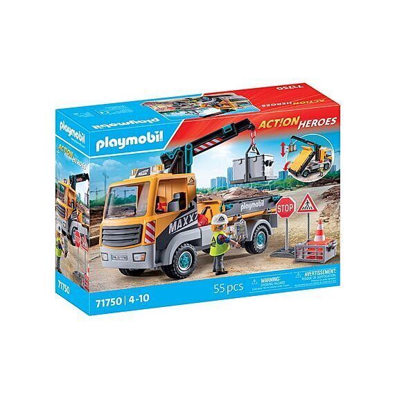 PLAYMOBIL - Construction Truck with Crane (71750) / Toys |  Techbox