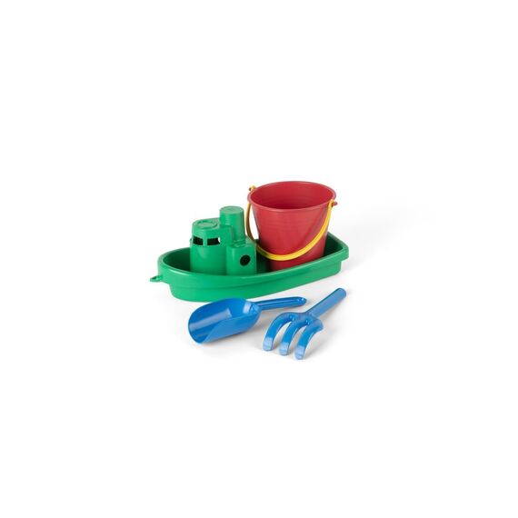 Dantoy - Classic Recycled green boat set in net (1431) / Toys