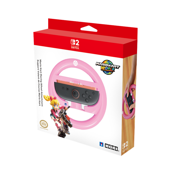 HORI - Racing Wheel Attachment Set for Switch 2 - Peach - Large / Nintendo Switch 2 - Nintendo Switch 2 Accessories - Accessories for Consoles - Techbox