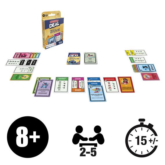 Spanish Disney Stitch Monopoly Deal game