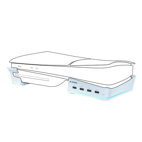 Nacon Horizontal Hub Station RGB/USB Hub, White PS5 Slim / PlayStation 5 - New -  - Techbox