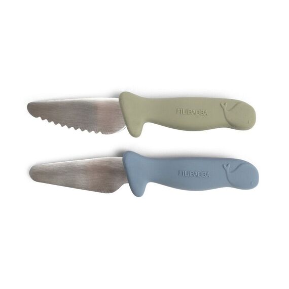 Filibabba - Beginner's cutting knives - 2-pack - Powder Blue + Green - (FI-03337) / Baby and Children