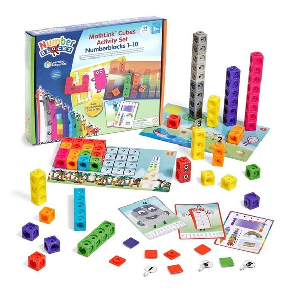 Learning Resources - MathLink Cubes Numberblocks 1-10 Activity Set (LSP0949-SCA) / Toys