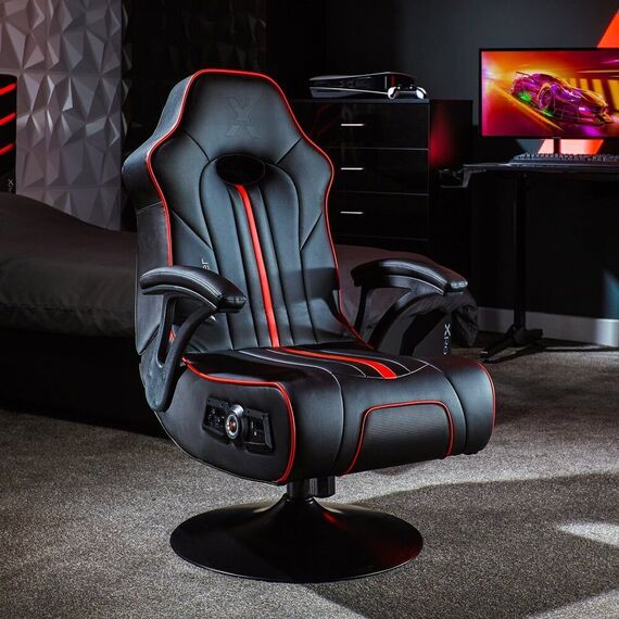 X-Rocker - Torque 2.1 Stereo Audio Gaming Chair with Vibration - BLACK/RED / Computers | Techbox