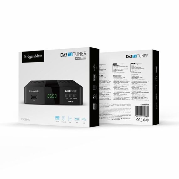 Kruger&Matz DVB-T2 H.265 HEVC Tuner KM0550D | Techbox